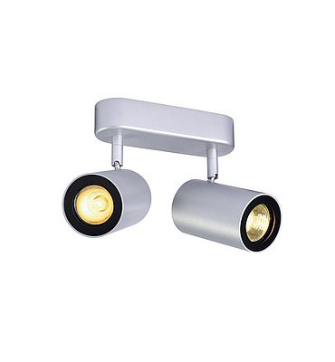 SLV 152024 ENOLA_B Wand- und Decken- leuchte double, silbergrau / schwarz, 2xGU10, max. 50W