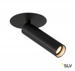 SLV 152380 MILAN Single Spot, Deckenein- bauleuchte, Rosette flach, schwarz, 7,5W LED, 3000K,