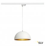 SLV 153131 FORCHINI M Pendelleuchte, 40cm rund, weiss/gold, E27, inkl. weissem 3P.-Adapter, Metall