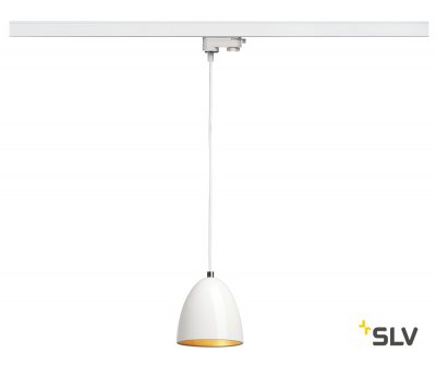 SLV 153141 PARA CONE 14 Pendelleuchte, rund, weiss/gold, GU10, inkl. weissem 3P.-Adapter