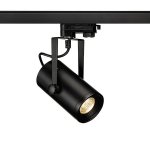 SLV 153800 EURO SPOT LED, small, 9W COB LED, schwarz, 36°, 3000K, inkl. 3P.-Adapter
