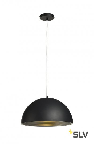 SLV 155900 FORCHINI M Pendelleuchte, PD-2, 40cm, rund, schwarz/ silber, E27, max. 40W SLV 155900 FORCHINI M Pendelleuchte, PD-2, 40cm, rund, schwarz/ silber, E27, max. 40W