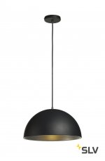 SLV 155900 FORCHINI M Pendelleuchte, PD-2, 40cm, rund, schwarz/ silber, E27, max. 40W