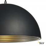 SLV 155900 FORCHINI M Pendelleuchte, PD-2, 40cm, rund, schwarz/ silber, E27, max. 40W