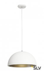 SLV 155901 FORCHINI M Pendelleuchte, PD-2, 40cm, rund, weiss/ silber, E27, max. 40W