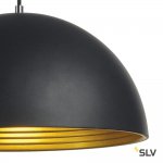 SLV 155910 FORCHINI M Pendelleuchte, PD-2, 40cm, rund, schwarz/ gold, E27, max. 40W