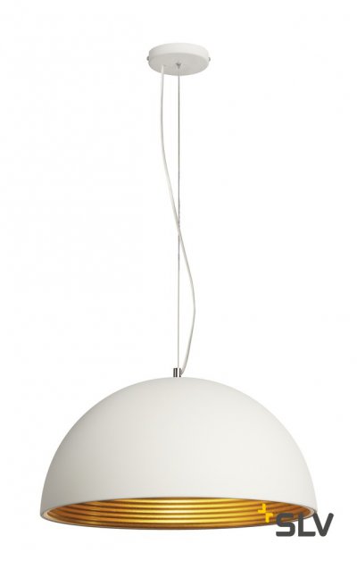 SLV 155931 FORCHINI M Pendelleuchte, PD-1, 50cm, rund, weiss/gold, E27, max. 40W