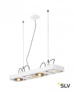 SLV 159221 AIXLIGHT R2 LONG LED, Pendel- leuchte, ES111, max. 4x50W, 4xG53, halbrund, weiss