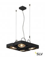 SLV 159230 AIXLIGHT R2 SQUARE LED, Pendelleuchte, QRB111, 4x50W, 4xG53, halbrund, schwarz
