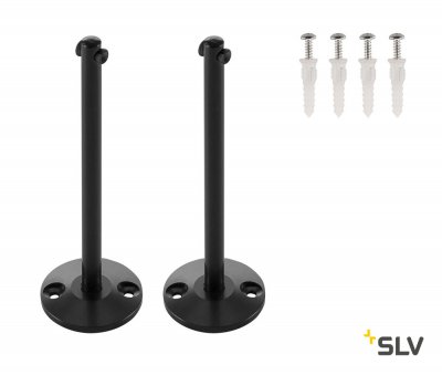 186340 SLV TENSEO, стойка опорная 16см для тросика, 2 шт., черный