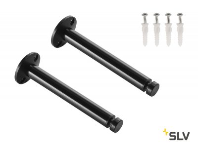 186640 SLV TENSEO, стойка угловая 16см для тросика, 2 шт., черный 186640 SLV TENSEO, стойка угловая 16см для тросика, 2 шт., черный
