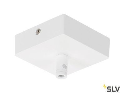 SLV 210061 Deckenrosette GLENOS, mattweiss, 8,5x8,5x2,7cm, mit Zugentlastung