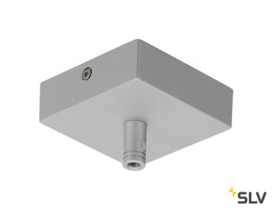 SLV 210064 Deckenrosette GLENOS, silber, 8,5x8,5x2,7cm, mit Zugentlastung