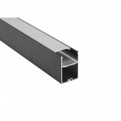 SLV 213460 GLENOS Profi-Profil 4970-100, mit Cover, mattschwarz, 1m