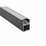 SLV 213460 GLENOS Profi-Profil 4970-100, mit Cover, mattschwarz, 1m