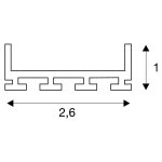 SLV 213714 GLENOS Profi-Profil 2609-200, alu eloxiert, 2m