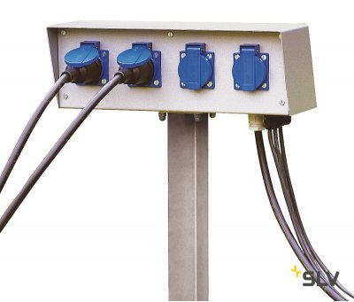 SLV 227000 ENERGIE-PACK, 230V, max. 16A, inkl. Erdspiess und Montage- schrauben, IP54