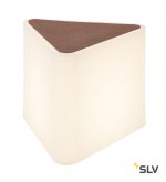 SLV 227550 Garden Games Au?enleuchte, weiss, dreieckig, mit Kunst- holzabdeckung, E27