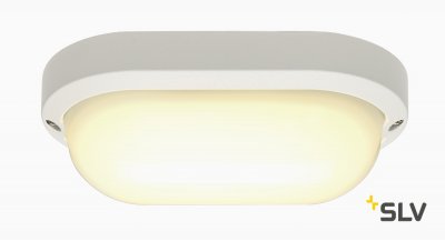 SLV 229941 TERANG 2 XL Wand- und Decken- leuchte, oval, weiss, 3000K, IP44
