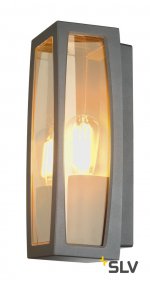 SLV 230655 MERIDIAN BOX Aussenleuchte, anthrazit, E27, max. 25W, klarer Kunststoff