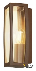 SLV 230657 MERIDIAN BOX Aussenleuchte, rostfarben, E27, max. 25W, klarer Kunststoff