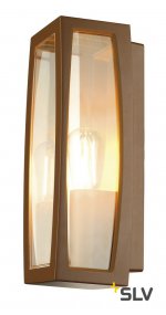 SLV 230657 MERIDIAN BOX Aussenleuchte, rostfarben, E27, max. 25W, klarer Kunststoff