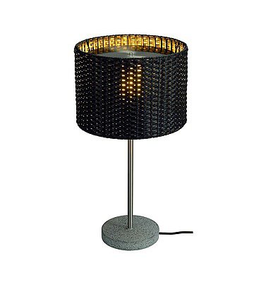 SLV 231385 ADEGAN MANILA TL Tischleuchte, PE Rattan anthrazit + SST 304 + Granit G654, E27, max. 24W