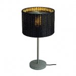 SLV 231385 ADEGAN MANILA TL Tischleuchte, PE Rattan anthrazit + SST 304 + Granit G654, E27, max. 24W