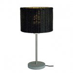 SLV 231385 ADEGAN MANILA TL Tischleuchte, PE Rattan anthrazit + SST 304 + Granit G654, E27, max. 24W