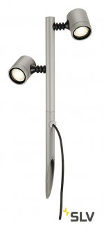 SLV 233184 NEW MYRA 2 Leuchtenk?pfe, silbergrau, GU10, max. 2x4W, IP44