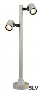 SLV 233184 NEW MYRA 2 Leuchtenk?pfe, silbergrau, GU10, max. 2x4W, IP44