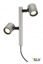 SLV 233184 NEW MYRA 2 Leuchtenk?pfe, silbergrau, GU10, max. 2x4W, IP44