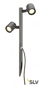 SLV 233185 NEW MYRA 2 Leuchtenk?pfe, anthrazit, GU10, max. 2x4W, IP44