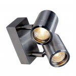 SLV 233301 SST 304 GU10 DOUBLE SPOT Wand- leuchte, Edelstahl 304, 2xGU10, max. 2x35W