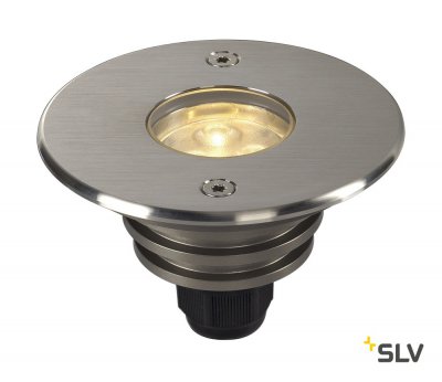 SLV 233500 DASAR LED LV Bodeneinbau- leuchte, rund, Edelstahl 316, 6W, 3000K, 12-25V, IP67