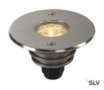 SLV 233500 DASAR LED LV Bodeneinbau- leuchte, rund, Edelstahl 316, 6W, 3000K, 12-25V, IP67