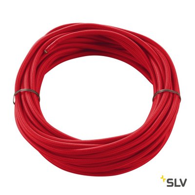 SLV 961276 Textilkabel, 3-polig, 10m, rot
