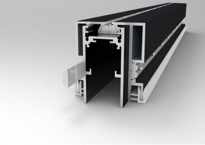ST003.429.02 Профиль для SKYLINE 48 с демпф. системой в натяжной потолок (ПВХ+ТКАНЬ) ST-Luce Черный SKYLINE 48