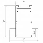 ST021.429.00H Шинопровод SKYLINE 220 встраиваемый ST-Luce Черный Длина 2 000мм SKYLINE 220