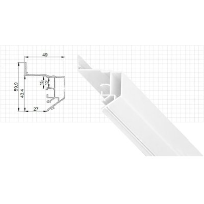 ST038.529.01.1 Парящий профиль под натяжной ПВХ потолок ST-Luce Белый Длина 2 000мм Светодиодные ленты