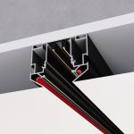 ST046.419.02 Шинопровод 220 под натяжной потолок  ST-Luce Черный Длина 1000мм (Заглушки 2+2 в ком) SKYLINE 220