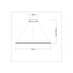 Люстра светодиодная серебристая TLCU1-70-01/S/3000К Лючера