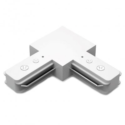 Коннектор Gauss для трековых шинопроводов угловой (L)  белый (TR108)