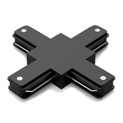 Коннектор Gauss для трековых шинопроводов (+) черный (TR111)