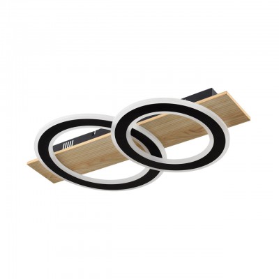 8023/80CL LEDIO LN24 черный/дерево, металл/МДФ Потолочный светильник 3000-6500К LED 80W 220V  PINE