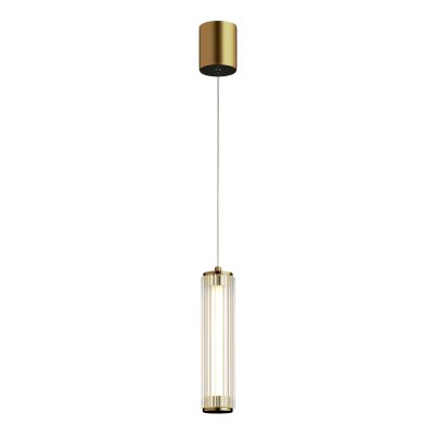 utsenka-SL6224.303.01 Светильник подвесной ST-Luce Латунь/Прозрачный LED 1*8W 4000K BAMBOO
