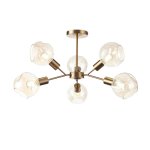 utsenka-SLE155302-06 Светильник потолочный Античная медь/Янтарный E14 6*60W GENTORE