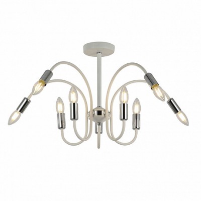 Люстра HIPER H123-0 10*E14*40Вт WHITE/CHROME Matera