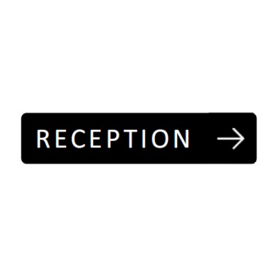 Навигационная вывеска «Reception»