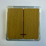 Выключатель Wessen 59 двухклавишный с индикацией бук (VS516-251-8-86)